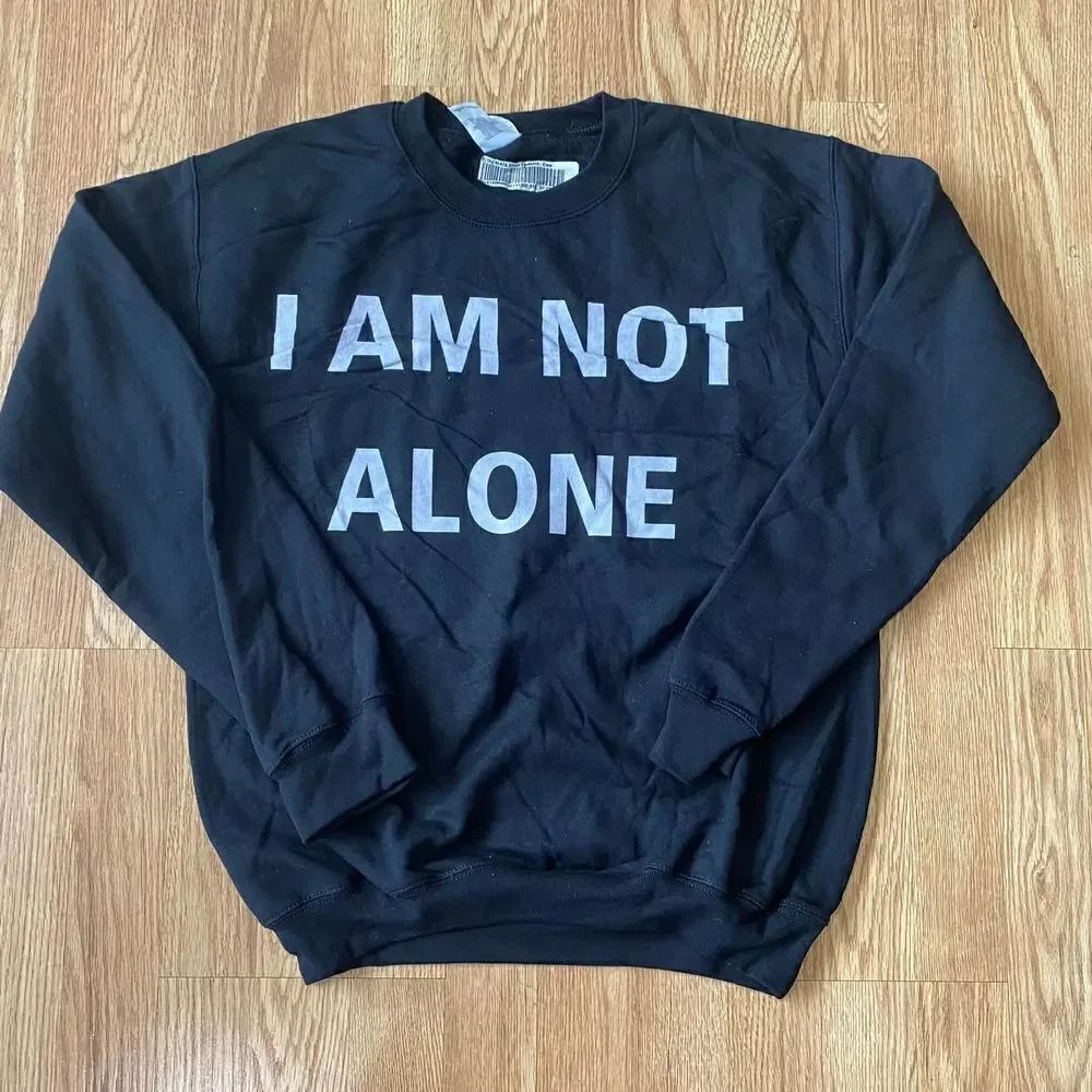 I Am Not Alone Unisex Crewneck Sweatshirt Black Small
